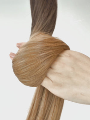 T6/27 ombré schokobraun & Karamellblond, T6/27 ombre chocolate brown & caramel blonde, T6/27 ombré brun chocolat & blond caramel